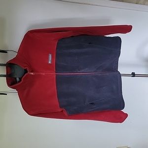 NWOT, Men's Columbia Fleece Jacket,  Colors Red and Blue,  Size L